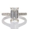 Platinum, Modern, 1.70ct Emerald cut / .25ct Diamond Ring, GIA certified