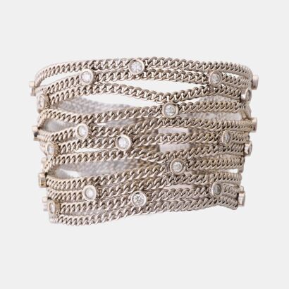 18ct White Gold, Modern, 2.00ct Diamond Multi-Strand Bracelet