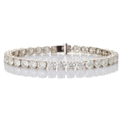 An Important, Platinum, 16.89ct Diamond Tennis Bracelet, all GIA certified - A Curated Collection of Years in the Making