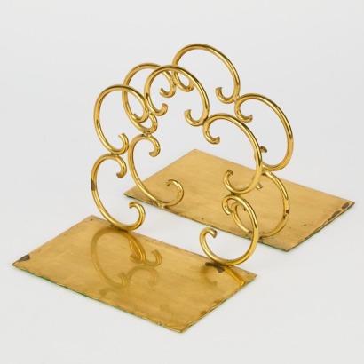 A Pair of Mid Century Brass Bookends