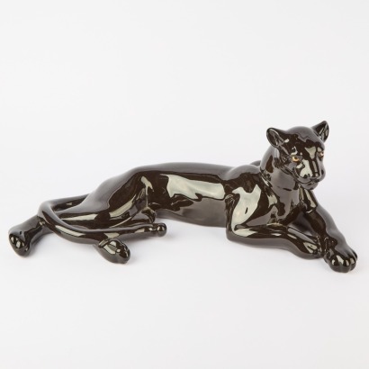 A Mid-Century Ceramic Black Panther