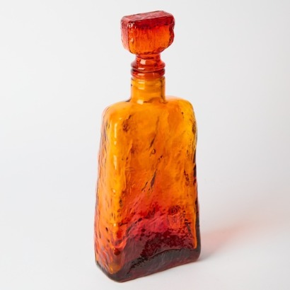 A Vintage Amberina Empoli Bottle