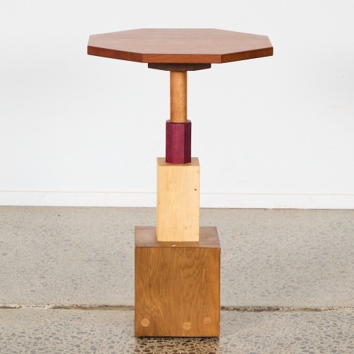A Geometric Hardwood Side Table
