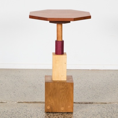 A Geometric Hardwood Side Table