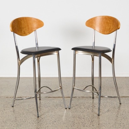 A Pair of Post Modern Bar Stools
