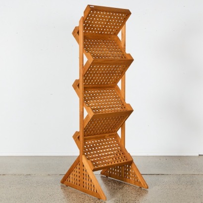 A Skagerak Teak Wine Rack, Double-Sided Holds 36 Bottles