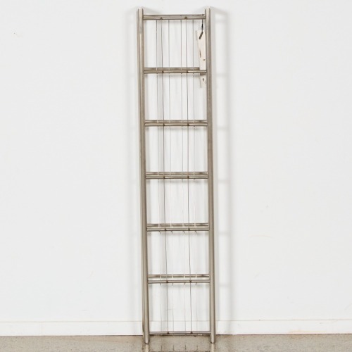 A Danish Brushed Stainless Steel 6 Tray A5 Wall Rack By Peter Boy