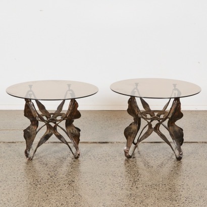 A Pair of Vintage Brutalist Side Tables