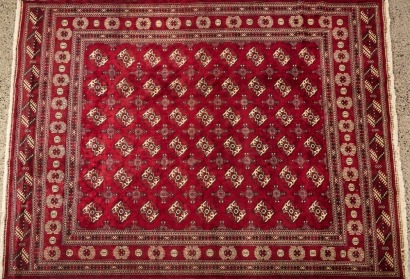 A Hand-Knotted Persian Torkaman Rug