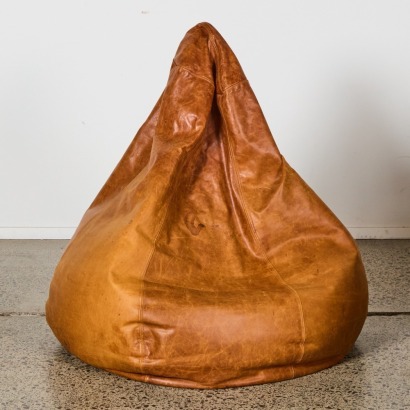 A Vintage Leather Bean Bag