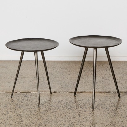 A Pair of Zen Metal Side Tables