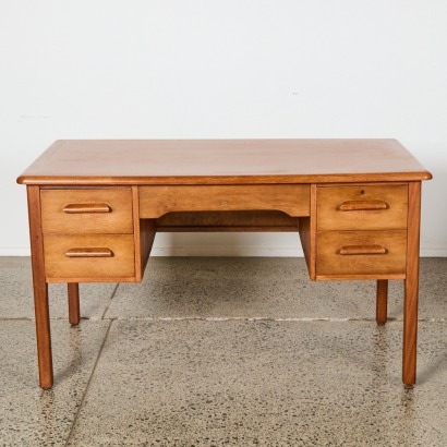 A Vintage Mahogany Teachers Desk By Abbess Furniture