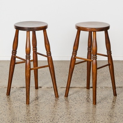 A Pair of Vintage Wooden Stools