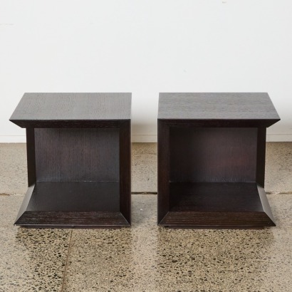 A Pair of Cubed Bedside Tables