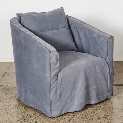 A St Clements Linen Lounge Chair