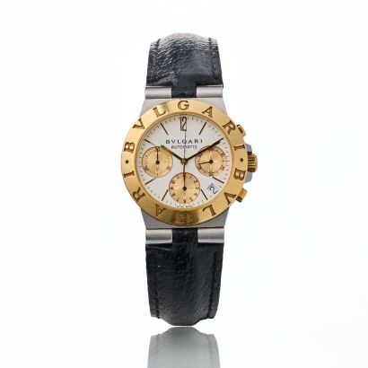 Stainless Steel / 18ct Yellow Gold, 35mm BVLGARI Diagono Automatic Chronograph Wristwatch, circa 2000's