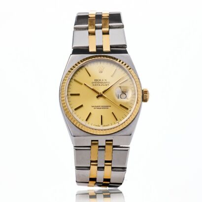 Stainless Steel / 18ct Yellow Gold, 36mm Rolex Oysterquartz Datejust Wristwatch, circa 1986