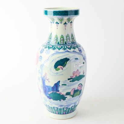 A Chinese 20th Century Underglaze Painted &lsquo;Flower and Bird&rsquo; Vase