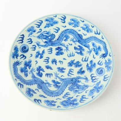 A Chinese Qing Dynasty &lsquo; Dragon&rsquo; Dish