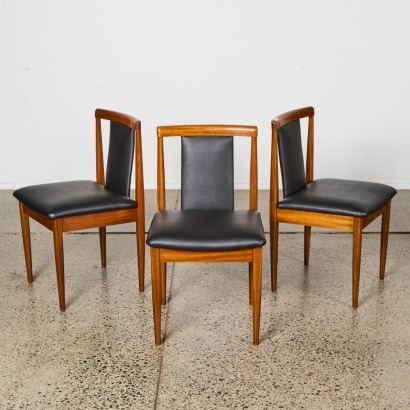 A Set Of Three Mid-Century Mahogany Parker Dining Chairs