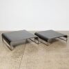 A Pair of Contemporary Leather And Curved Metal Frame Coffee Tables - 3
