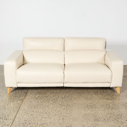 A Freedom Furniture Connery Leather Electric Recliner Sofa - Brand New