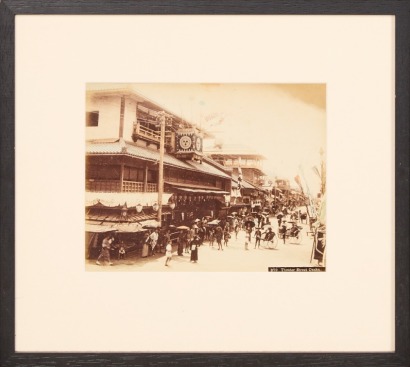 A Hand Coloured Photograph of Theatre Street in Osaka Circa 1912