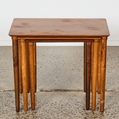 A Mid Century Danish Slotted Nesting Tables