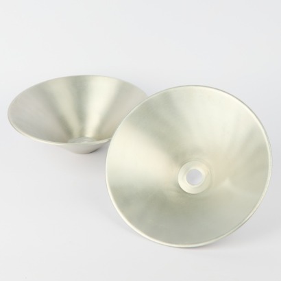 A Pair of Industrial Aluminium Light Shades