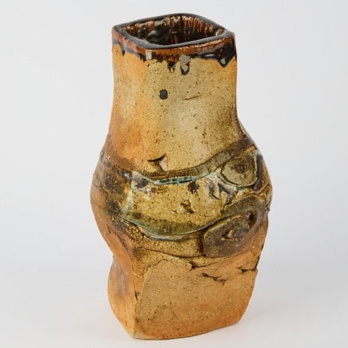 A Mid Century Salt Glazed Organic Pottery Vase