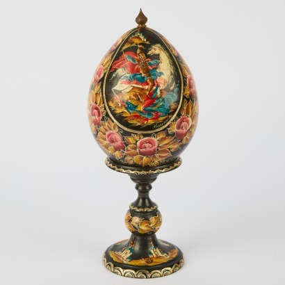A Vintage Hand Painted Russian Laquered Ornament