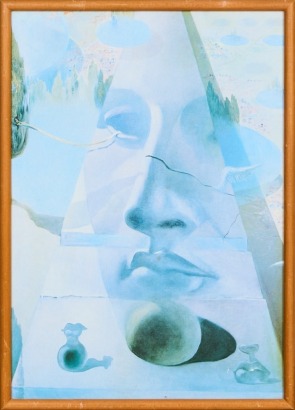A Framed Salvador Dali 'Apparition of the Visage of Aphrodite of Cnidos in a Landscape' Reproduction Print
