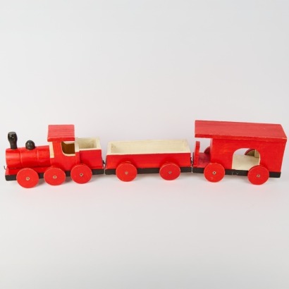 A Garage Built Train And Carriages