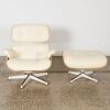 An Eames Lounge Chair And Ottoman In Cream Leather And Ash, Charles And Ray Eames For Herman Miller - 2