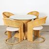 A Seventies Luit Van Der Helm Rattan Four Seat Cantilever Chair Dining Suite, The Netherlands