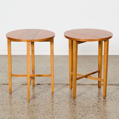 A Pair of Wooden Folding Sidetables