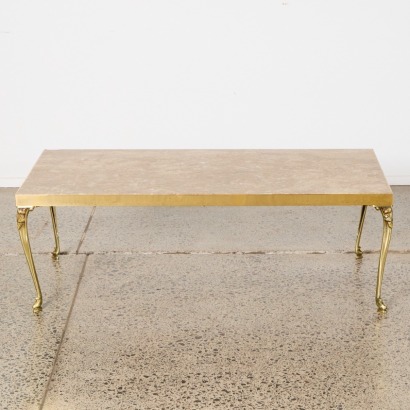 A Maison Bagues Style Hollywood Regency Marble Topped Table