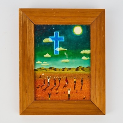A Mike Morgan Oil On Board &ldquo;Blue Cross 2&rdquo;