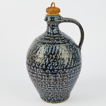 A Mirek Smisek Blue Salt And Ash Glazed Carafe