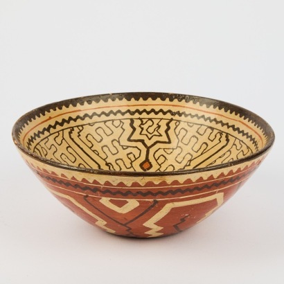 A Vintage Shipibo Peruvian Pottery Bowl
