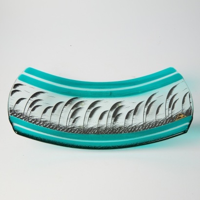 An Art Glass Toi Toi Dish, New Zealand