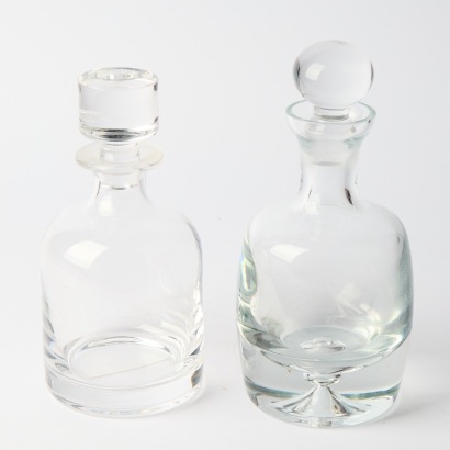 A Pair of Glass Decanters With Stoppers