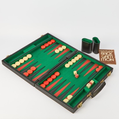 A Classic Vintage Backgammon Set Complete with Instructions