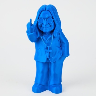 A Ozzy Osbourne Figure with Finger in Blue