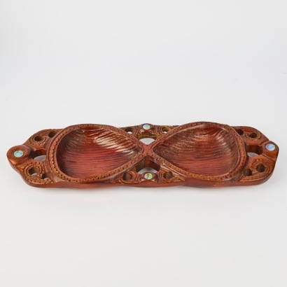 A Vintage Maori Rotorua Wooden Carved Serving Tray