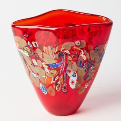 An MCM Murano Millefiori Art Glass Vase