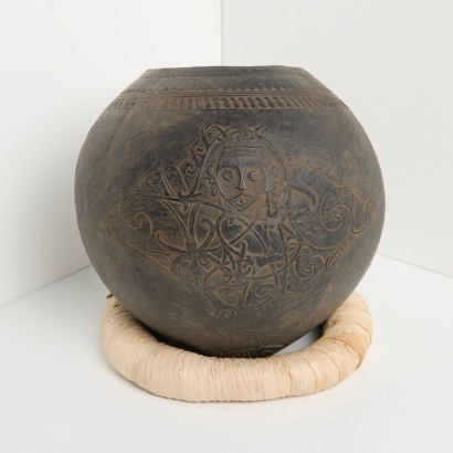 An Intricately Carved Dayak Gourd Vessel, Borneo