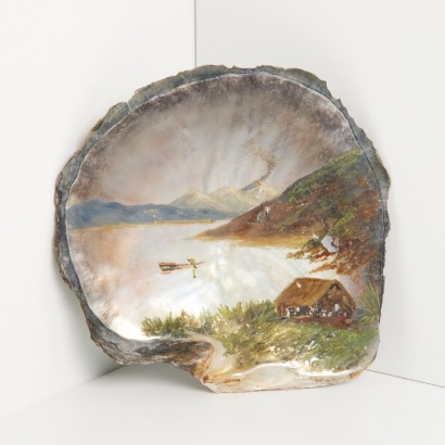 JOHN PHILEMON BACKHOUSE Painted Oyster Shell