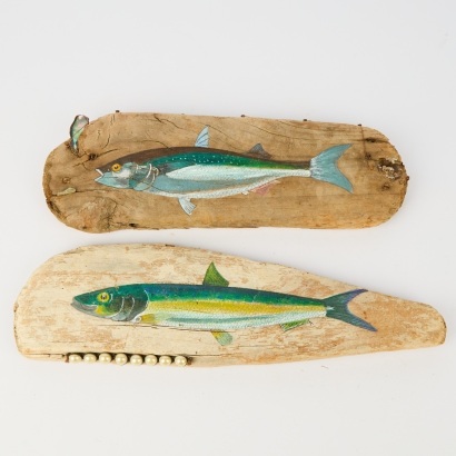 A Pair of Folk Art Fish Paintings