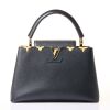 Louis Vuitton, LE Noir Taurillon Flower Crown Capucines Handbag MM, Limited Edition